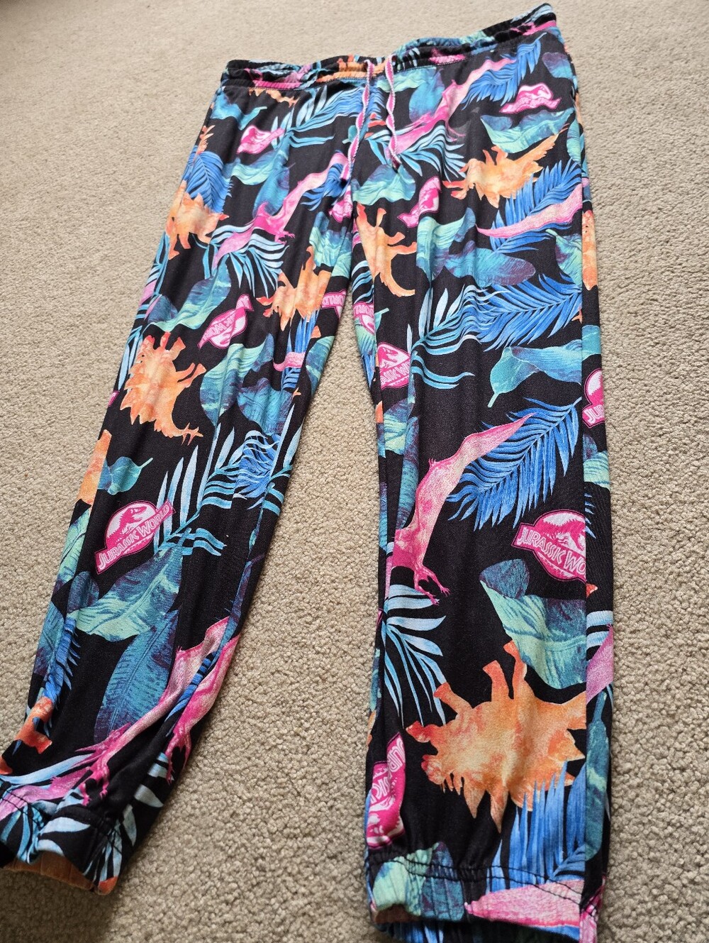 Jurassic World Dinosaur Tropical Print PJ Pajama Pants Large